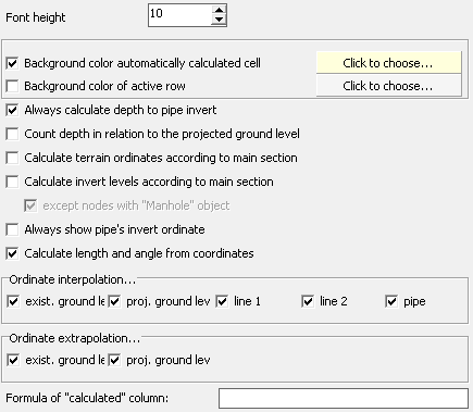 Data table parameters